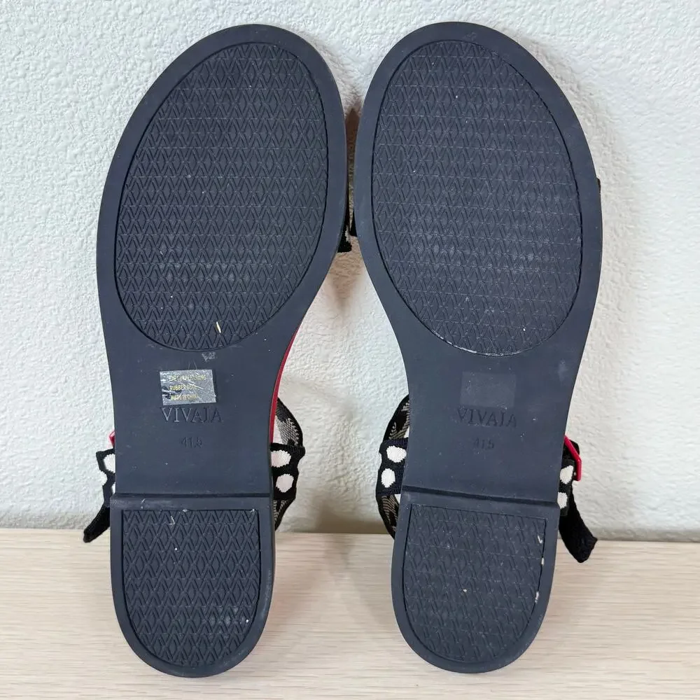 Vivaia Paloma Polka Dot Arch Pro AdaptAll Adjustable Strap Sandals 41.5 Women 10